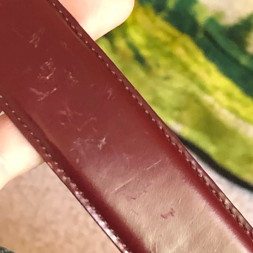 Coach reddish brown polished cowhide leather belt 42x105 cm